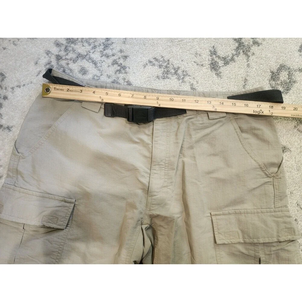 The North Face Paramount Peak Cargo Hiking Shorts Mens Large Khaki Belted Nylon